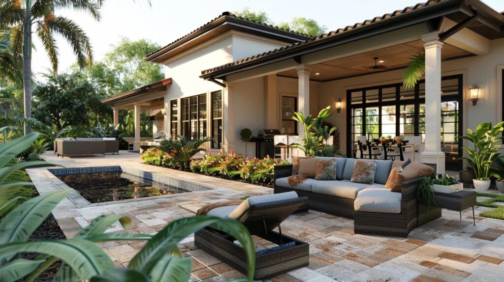 Custom outdoor living space in Spring Hill, Florida, showcasing premium craftsmanship and design