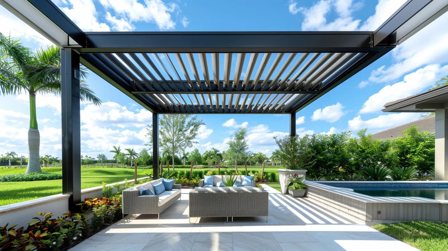 Custom shade structures enhancing outdoor living in Florida with various designs