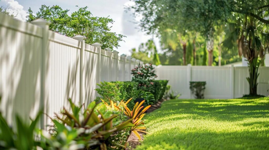 Comparison of luxury vinyl fencing and standard vinyl fencing in a Florida backyard