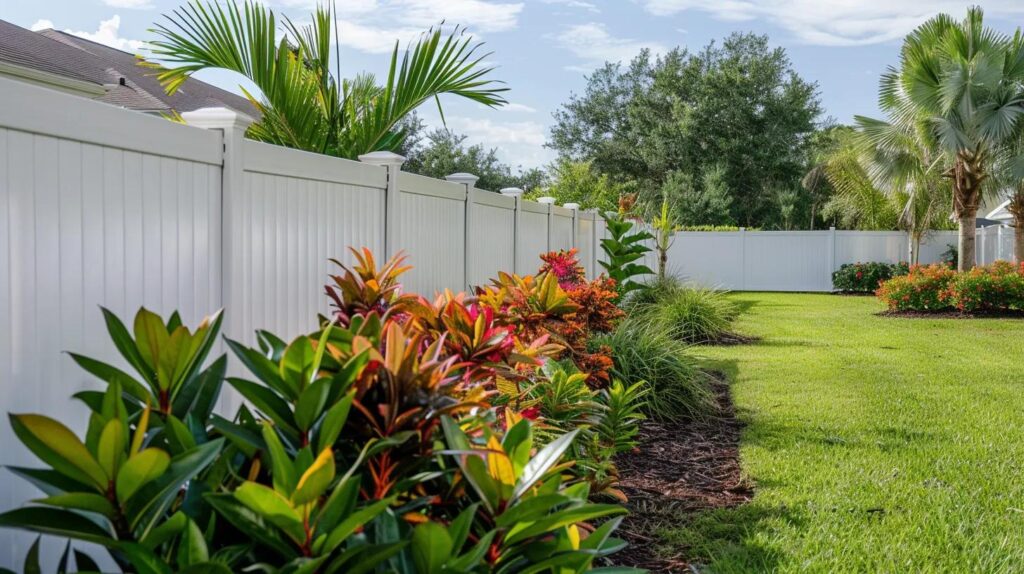Professional contractor consulting homeowners during luxury fence installation process