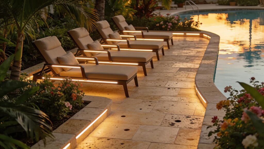 Elegant poolside stone walkways illustrating safety and aesthetics in outdoor design