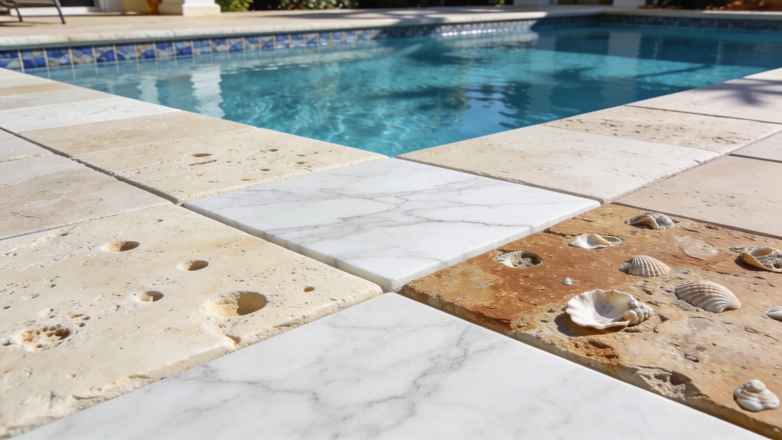 Comparing Travertine, Marble, and Shellstone Pavers for Florida Pool Decks and Patios: Slip Resistance, Heat Absorption, and Sealing Guide