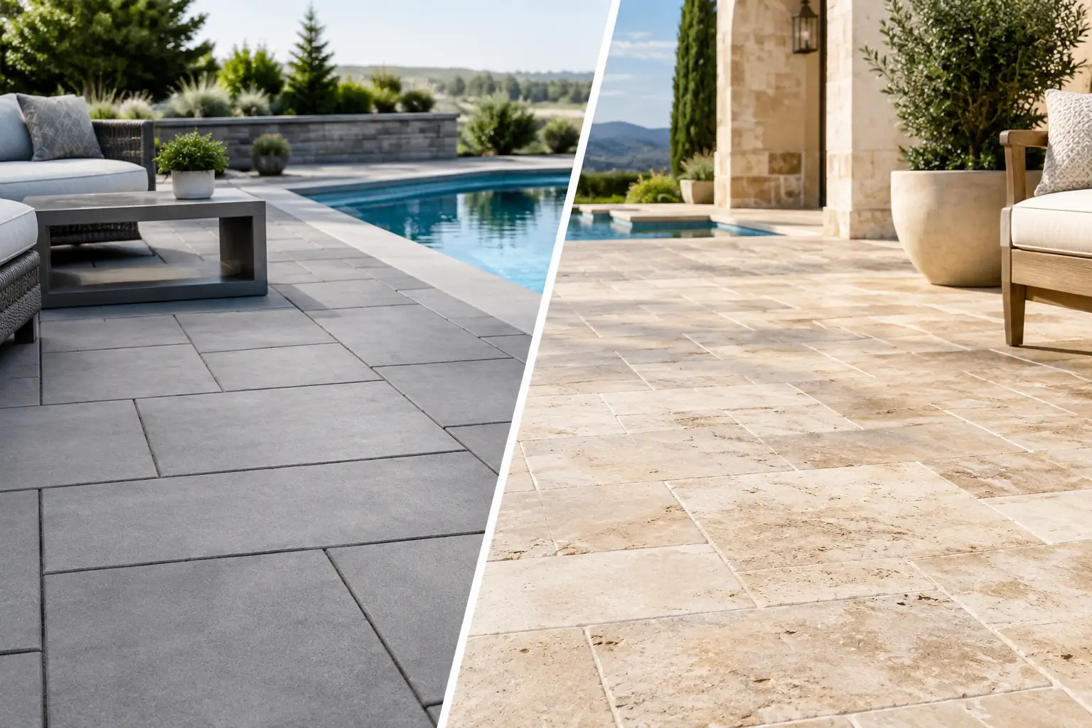 Concrete Pavers vs Travertine for Luxury Patios