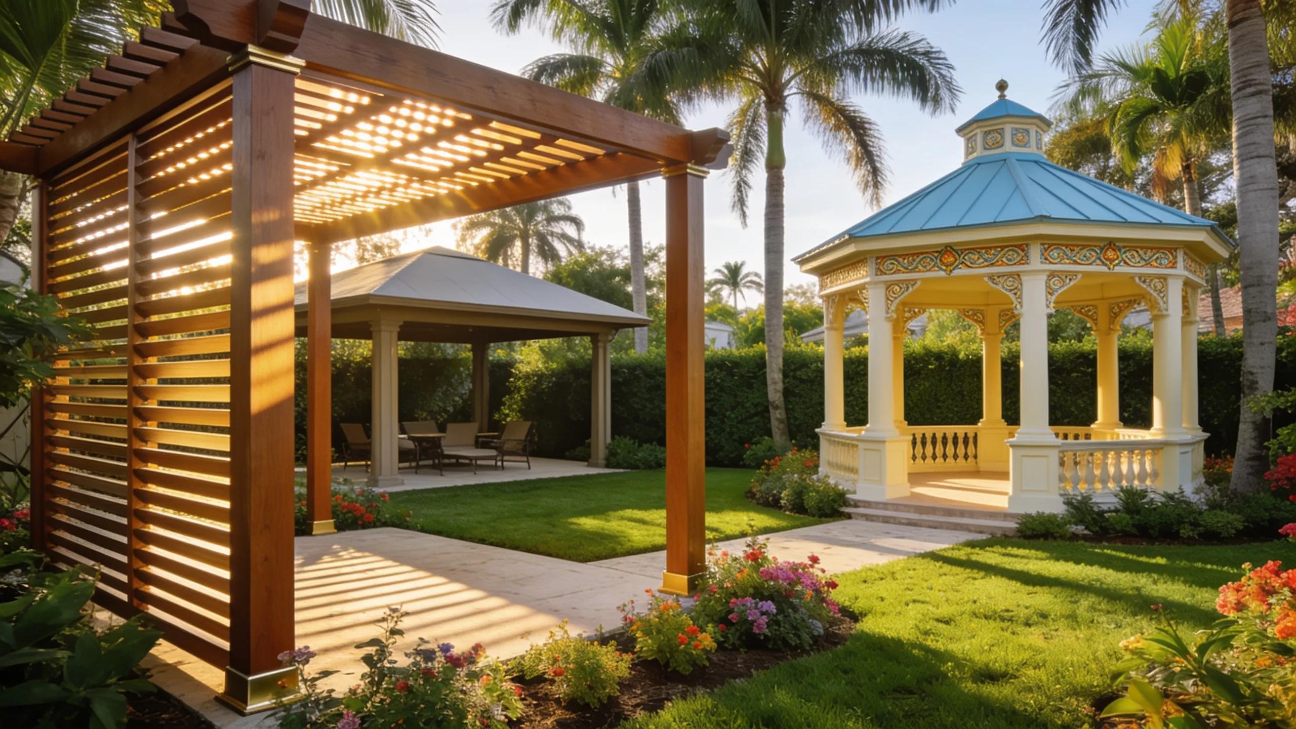 Pergolas vs Pavilions vs Gazebos in Florida: Custom Outdoor Shade Structures Cost and Weather Protection Comparison