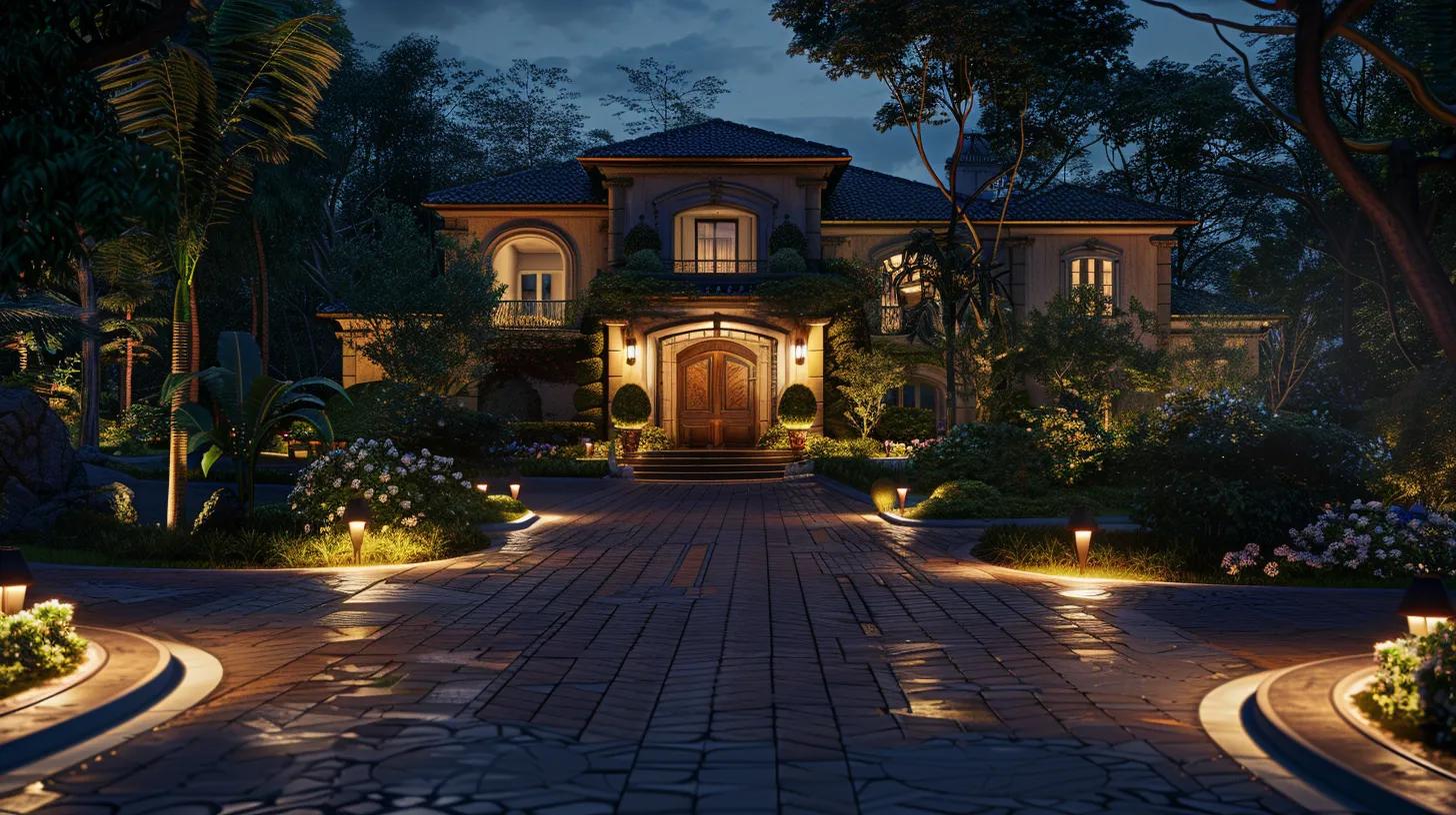 Outdoor lighting enhancing home security and aesthetics in a residential setting