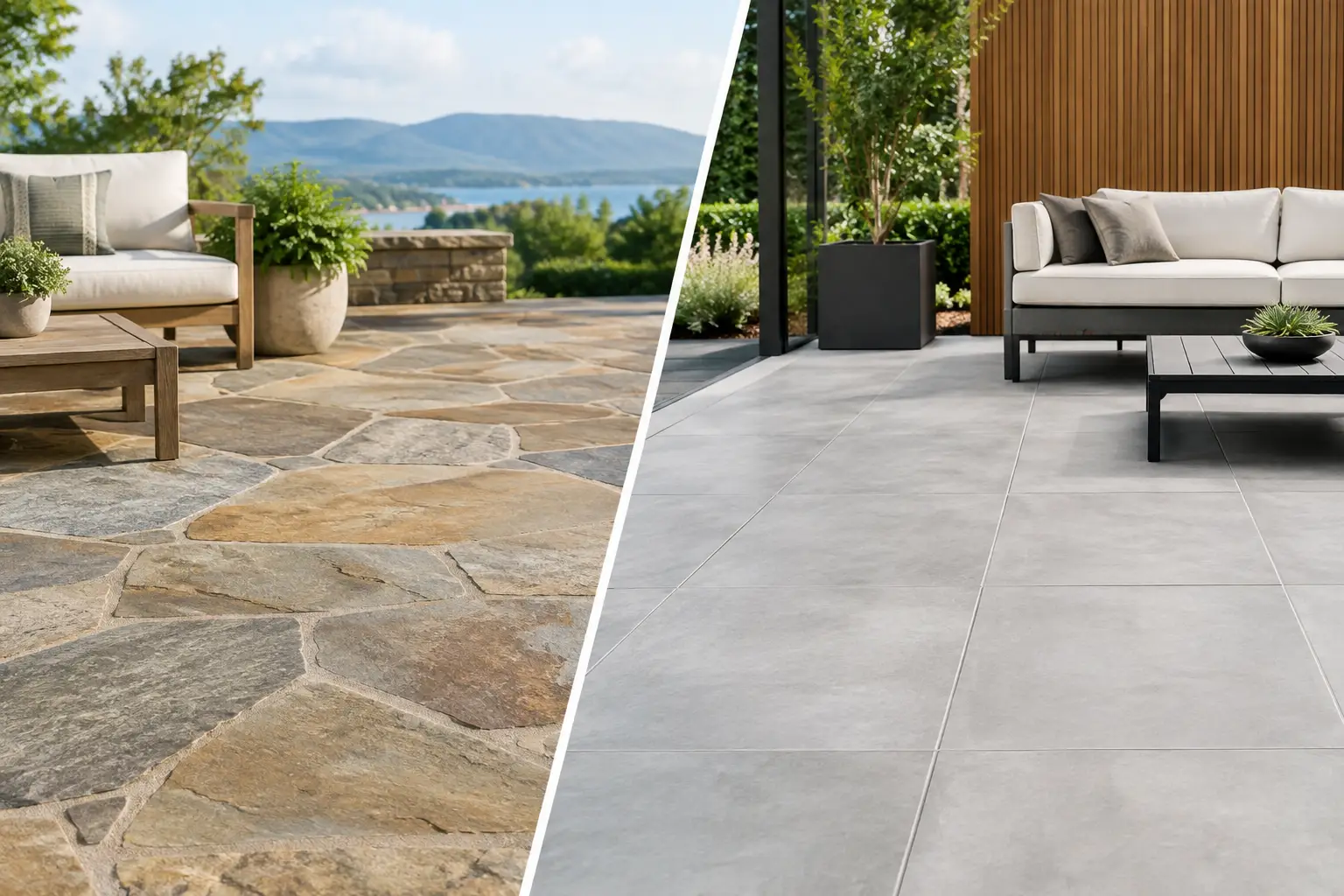 Natural Stone Versus Porcelain for Patios