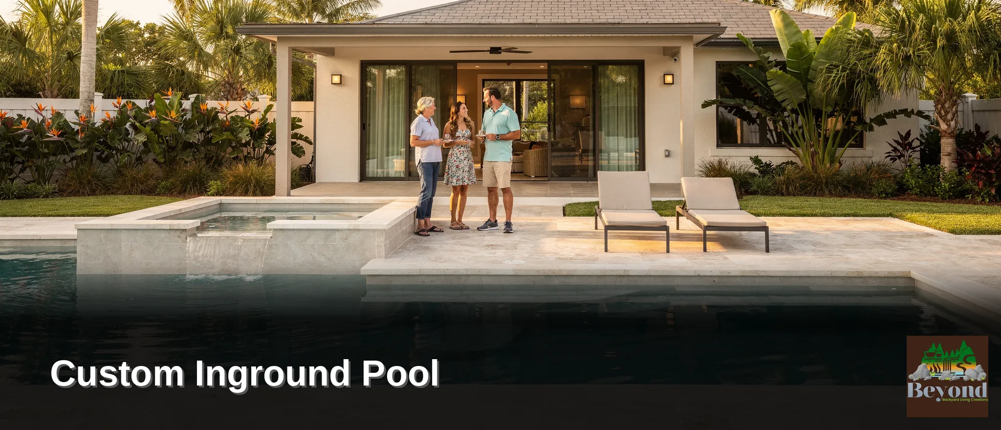 Custom Inground Pool and Spa Combos in Florida: Spillover, Raised & Flush Design Guide by Beyond Backyard Living